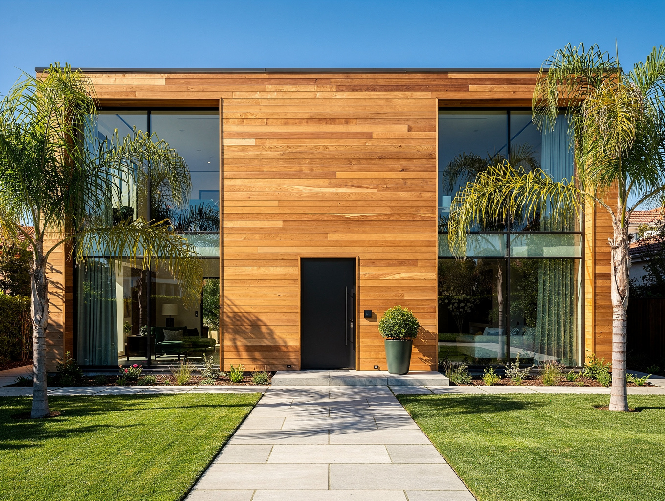 Renovated California home with wide open floor plan and expansive glass patio doors