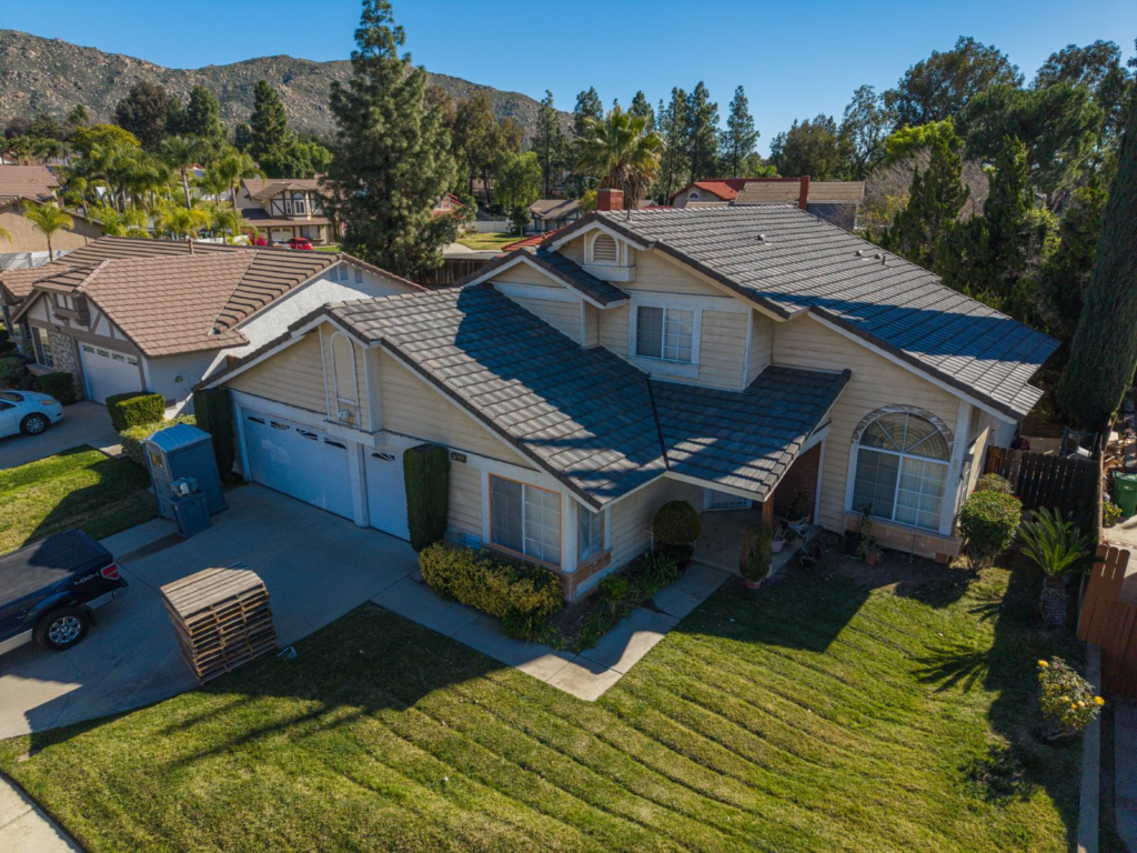 Completed re-roof over a covered deck