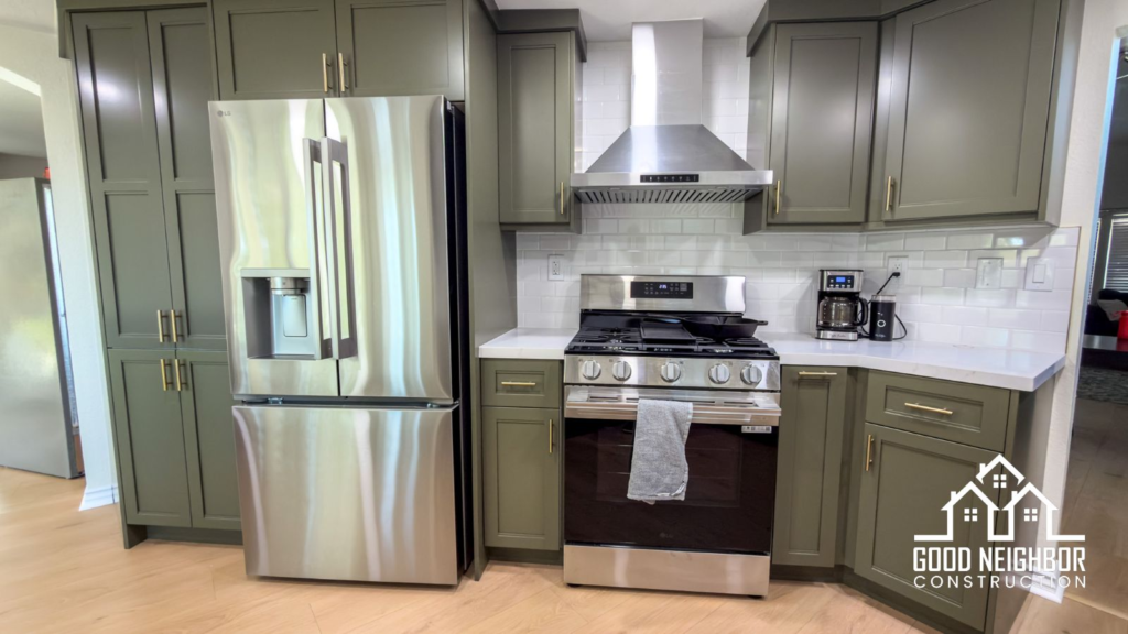 Finished kitchen remodel in Riverside by Good Neighbor Construction