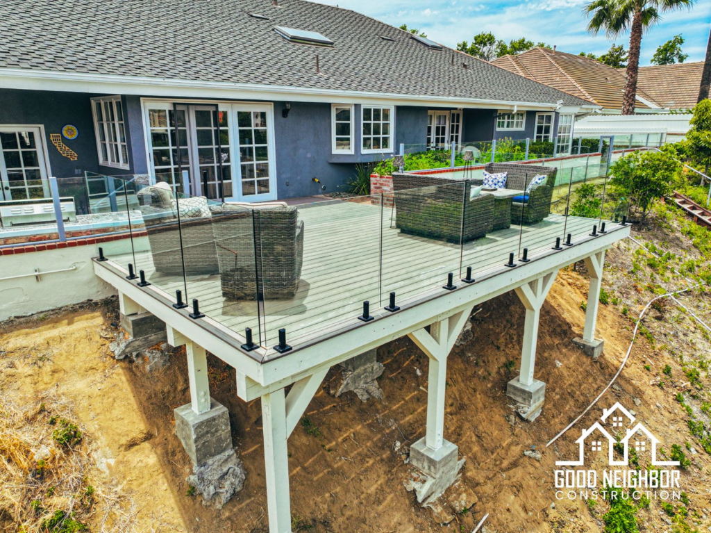 Completed: elevated deck and outdoor kitchen in Temecula, CA by Good Neighbor Construction